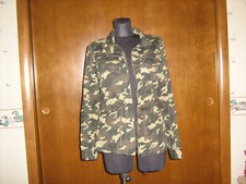 Chocolate Women's Cotton Camouflage Jacket S Full Zip 4 Flap Snap Pockets