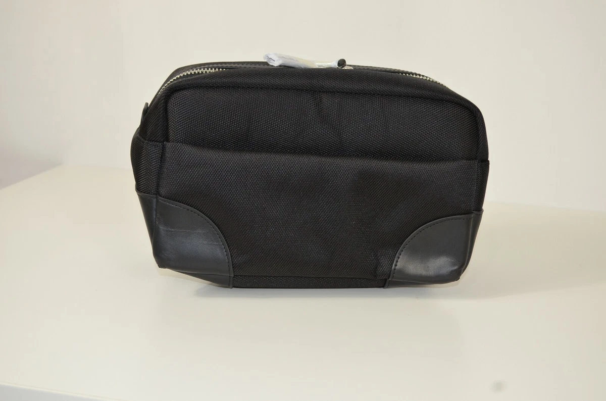NWT Gant Grooming Bag Travel Black Leather Trim