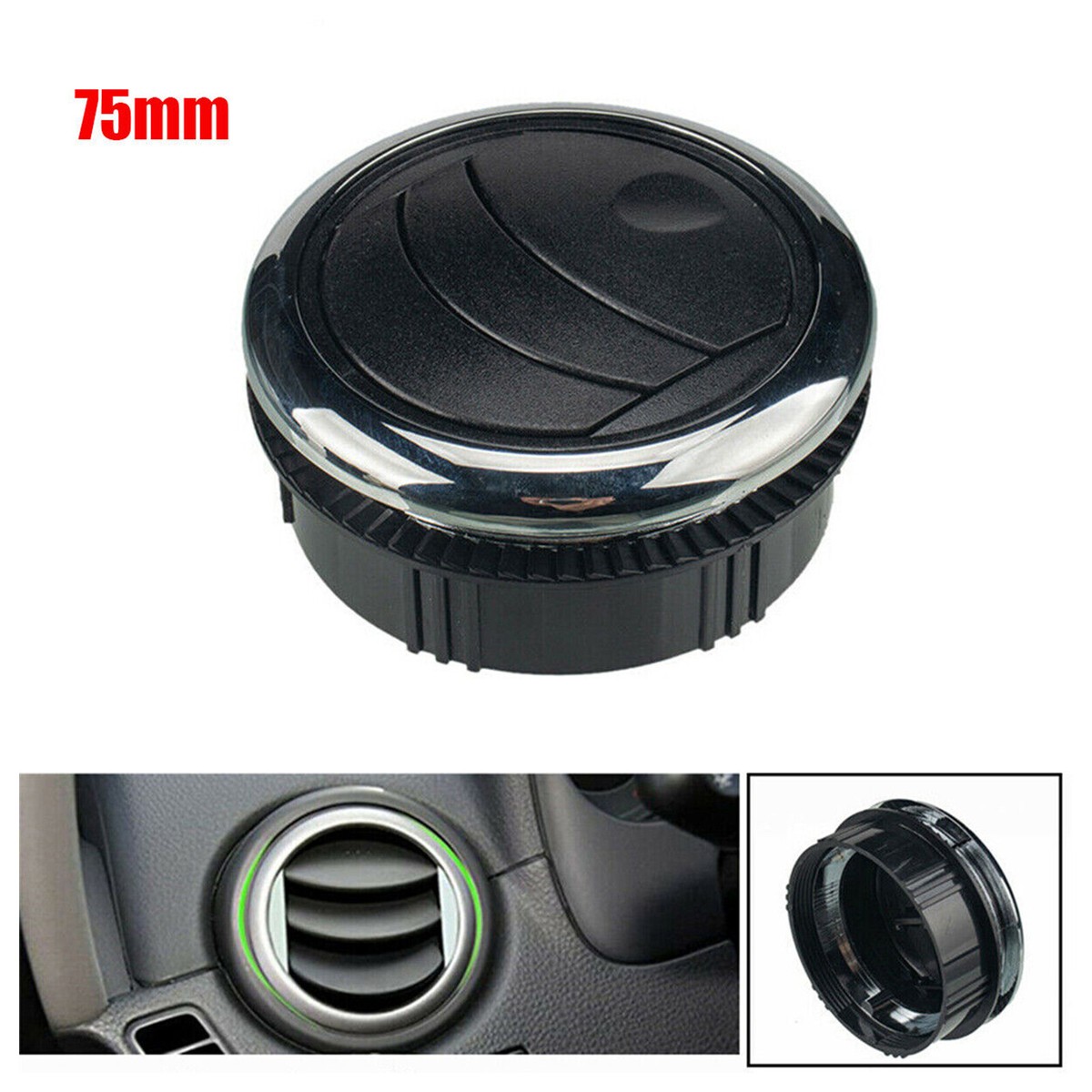 1PC Vent Air Outlet Round Ceiling Car Truck Bus A/C Modified Black