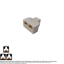 Adapter RJ 45 RJ45 8P8C 8 Pin 2 Way Data Female Female Ethernet Splitter 688812