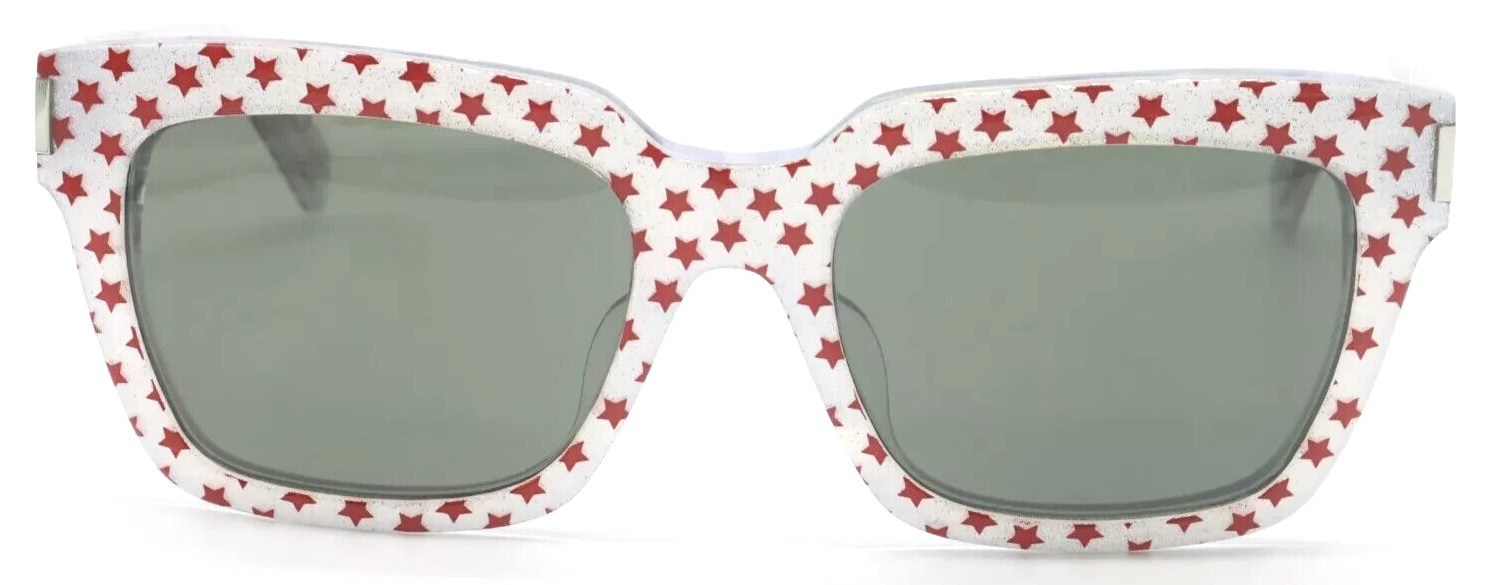 NUOVI OCCHIALI DA SOLE YSL SAINT LAURENT B 1 E 012 STELLE ROSSE SU ARGENTO AUTENTICI 54 20