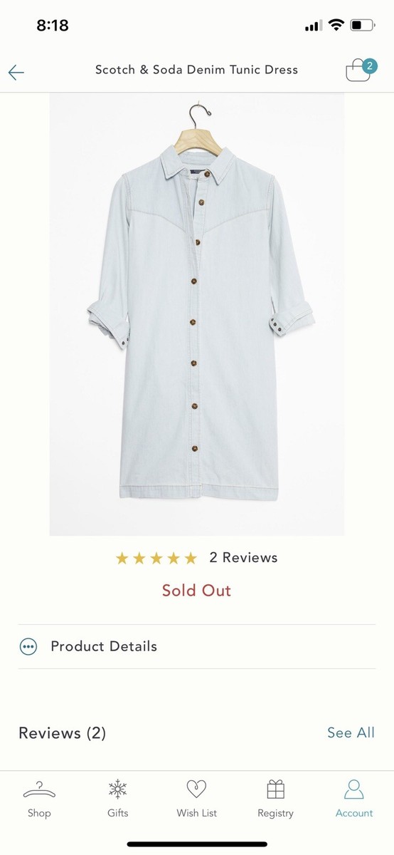 scotch and soda denim tunic dress size M | eBay