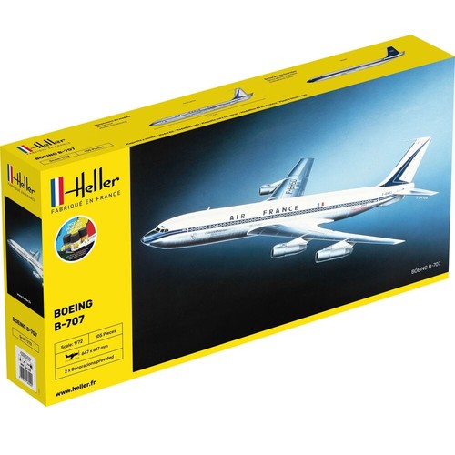 Modello Aereo Boeing B-707 Air France 1/72 - Kit Di Avviamento Heller 56452