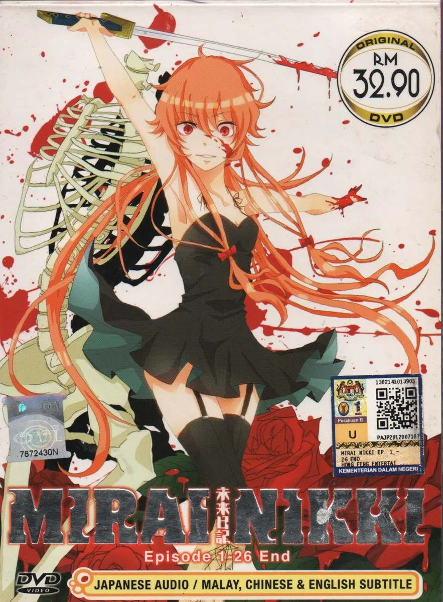 ANIME FUTURE DIARY (MIRAI NIKKI) VOL.1-26 END + OVA DVD ENGLISH