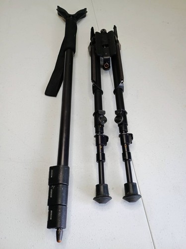 HARRIS 13.5-27" Bipod S 25C and Extendable generic shooting mono pod rest stick