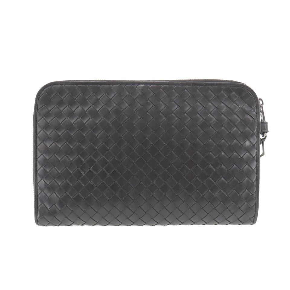 BOTTEGA VENETA Used Clutch Bag Black Leather Vintage #EH297 S - Image 4 of 4