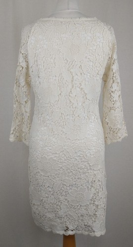 Velvet by Graham & Spencer Blumenmuster Spitze Midi Kleid Größe Medium creme & weiß - Bild 7 von 13