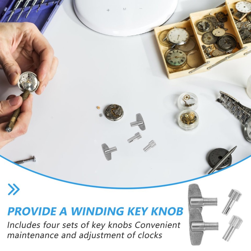 3 Sets Professional Clock Winding Keys Mechanism Replacement Parts ...