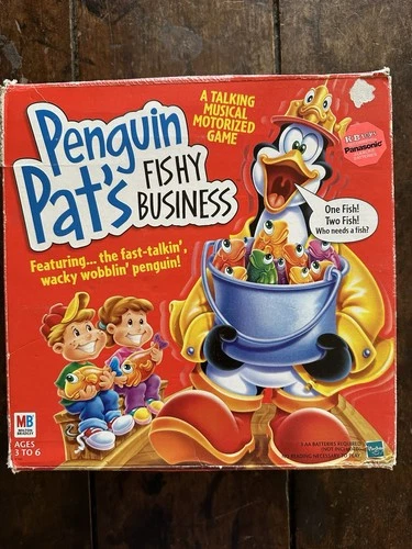 Vintage Penguin Pat’s Fishy Business Game Hasbro Milton Bradley Tested Works