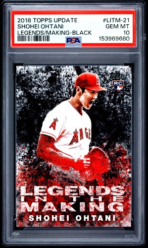 2018 TOPPS UPDATE LEGENDS IN THE MAKING BLACK #LITM-21 SHOHEI OHTANI PSA 10