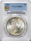 1924 $1 Peace Silver Dollar PCGS MS62 - Cartwheel Luster / Subtle Toning