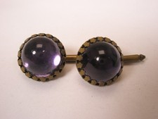 SINGLES 2 9/16" Purple Glass Domes Vintage Formal Tux Prom Shirt Stud f36