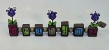 Blossom Bucket GRANDMA Word Blocks Figurine Flowers Mother's Day Skoglund 2012