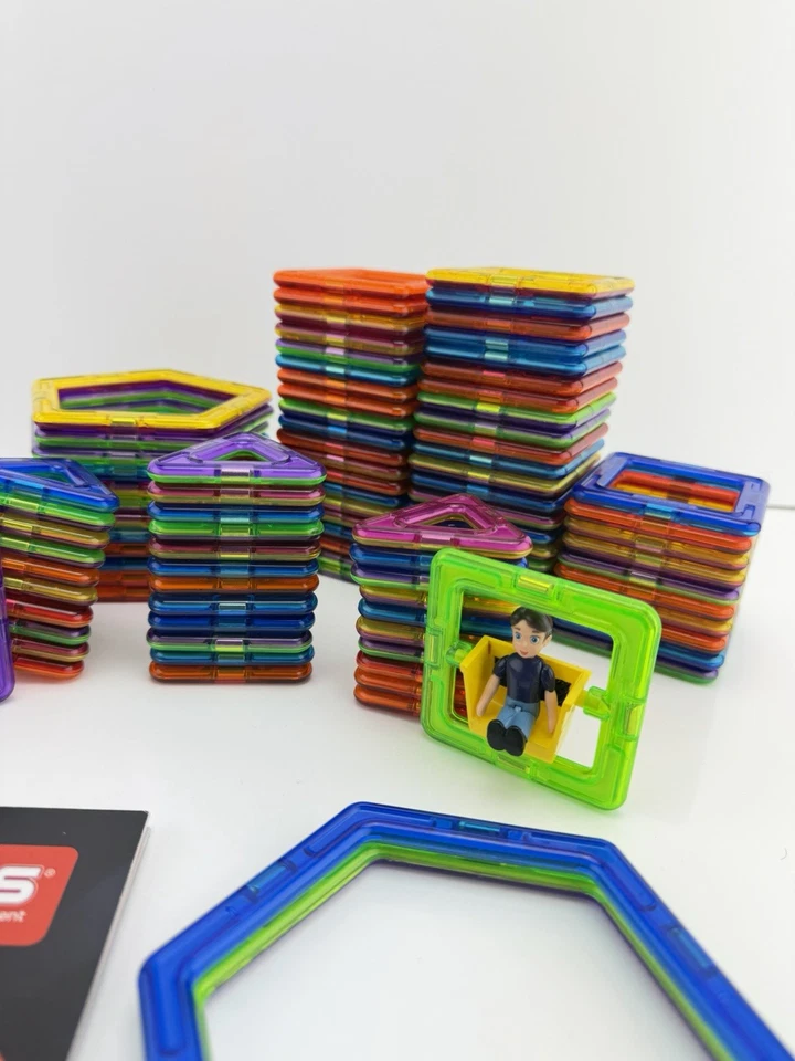 100 x Lot Magformers Magnetic Building Tiles Blocks Magnatiles Carnival Mixed - Image 3 of 4