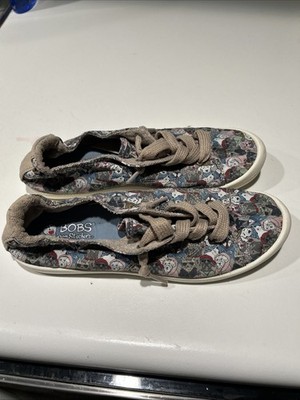 Bobs Skechers Dog Print Lace Up Women s 7.5  Slip On