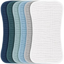 Muslin Baby Burp Cloths Sets for Unisex- 6 Pack Large 100 Cotton Burping Clo...