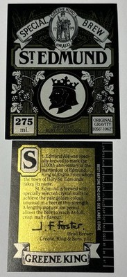 England - Vintage Bieretikett - Greene King, Bury St. Edmunds - St. Edmund
