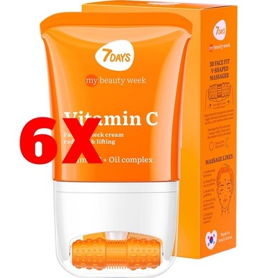 6 x 7DAYS Gesichts- und Nackencreme mit Vitamin C für Strahlen und Lifting 80 ml