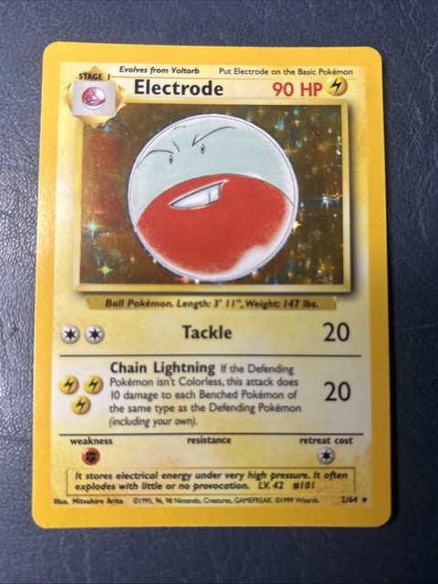 Pokemon TCG Electrode Jungle 2/64 Holo Unlimited Holo Rare. Pre-Owned