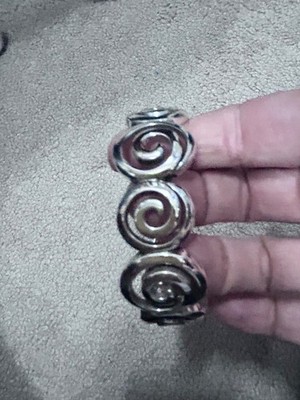 Brighton Silver-plated Vertigo Spiral Design Magnetic Hinge Bracelet