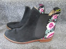 Image of Joules Westbourne Chelsea Boot (Black Floral Suede ) UK 6 EU 39 NEW