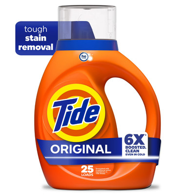 Tide Laundry Detergent Liquid with 6X Boosted Cleaning Power, Original Scent, 32