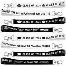 48 Pcs Class of 2026 Graduation Keychain Gift for Her Him Fabric Lanyard Grad...