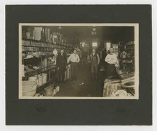 Vintage Cabinet Card Photograph GENERAL STORE INTERIOR Kearney, Nebraska ca-1912