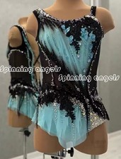 Ice Figure Skating Dress /Rhythmic Gymnastics /Twirling Competition/blue dyeing
