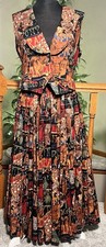 RARE Vtg Out to Pasture Cowgirl Outfit Western Rodeo Prairie Skirt Vest Set MED