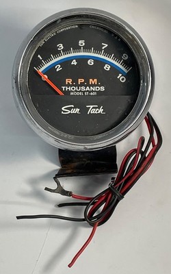 Vintage Sun Tachometer 10,000 RPM ST-601 12 V 8 cyl Muscle Car Tach Hot Rat Rod