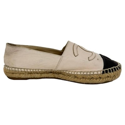 Chanel Cc Cap-Toe Espadrille Flats aus Lammleder Damen Nude 37,5
