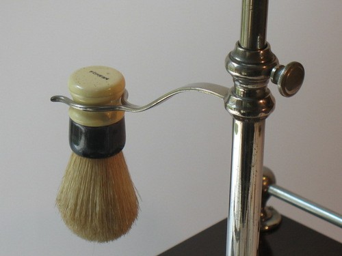 ROSEWOOD SHAVING STAND MIRROR SILVER IRONSTONE TABLE - Picture 3 of 12