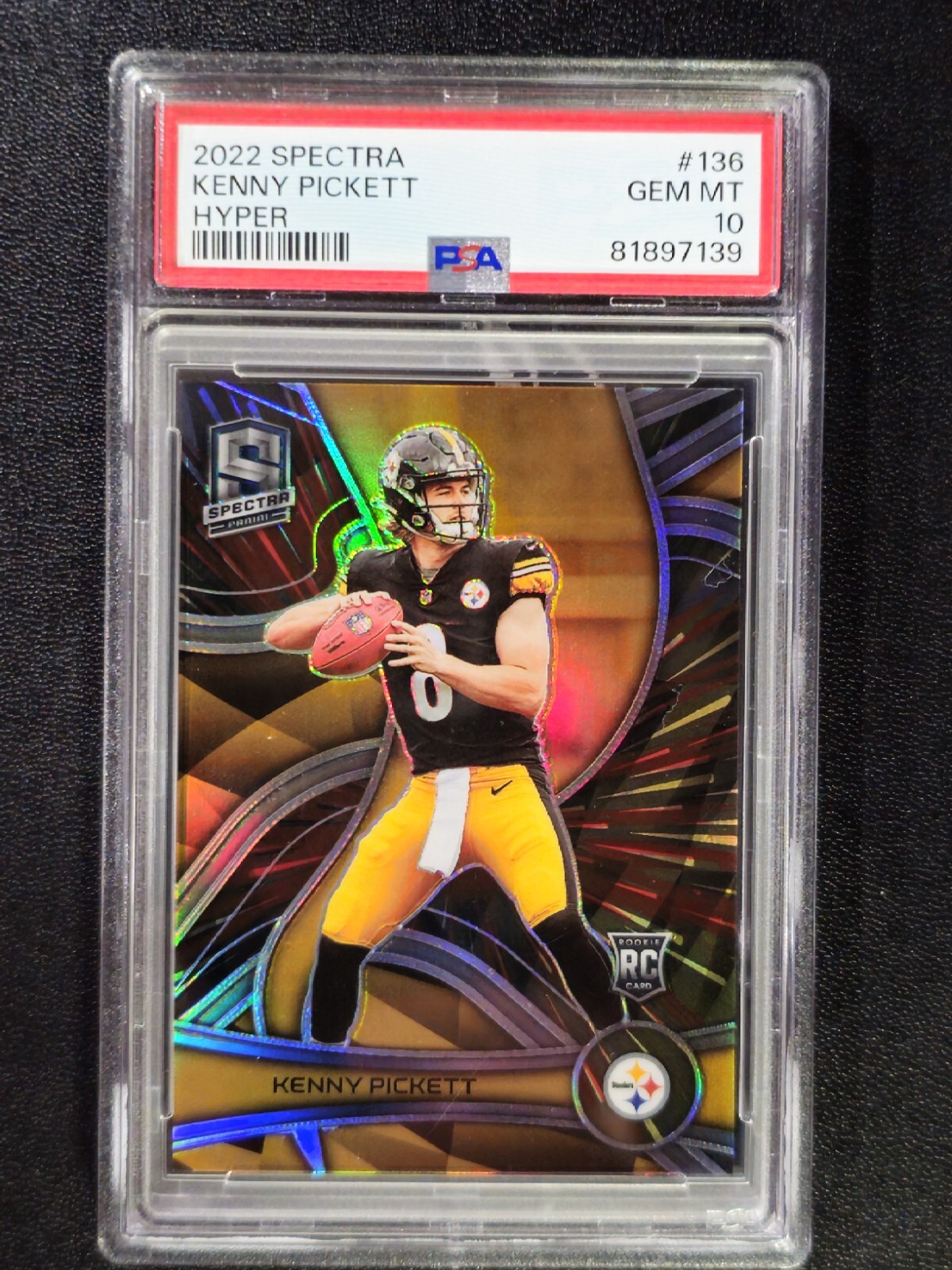 2022 Panini Spectra Hyper #73/75 Kenny Pickett RC PRIZM #136 STEELERS PSA 10 🔥