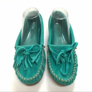 Minnetonka Kilty Women's Turquoise Suede Fringed Moccasins ...