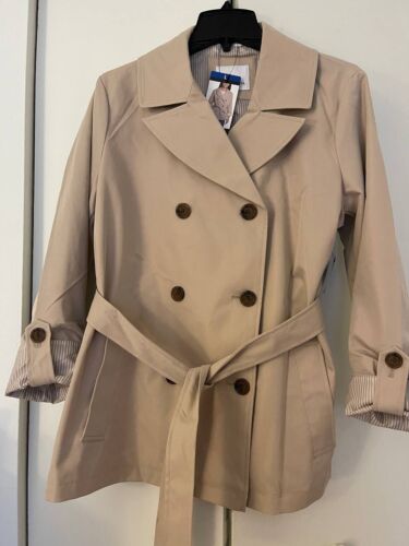 NWT Weatherproof Women Double-Breasted Trench Coat Jacket, Size L - Picture 4 of 4