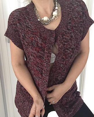 BLUE ILLUSION WOMENS KNIT LONG VEST WOOL BLEND