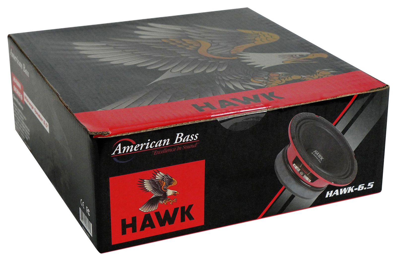 American Bass Hawk65 6.5" Midrange Midbass Car Speaker with Grill, 500W, 4 Ohm