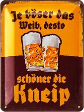 Blechschilder retro Bier Bar Deko, Metallschilder mit Spruch Partyraum, 15x20cm