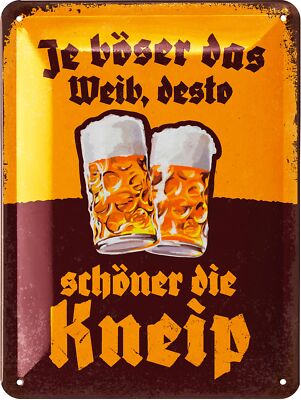 Metal signs retro beer bar decoration, metal signs with slogan party room, 15x20cm