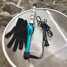 Bed Head Rock N’ Roller Clamp-Free Bubble Teal Curling Wand 1” / 0.75”