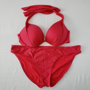 red halter top bikini