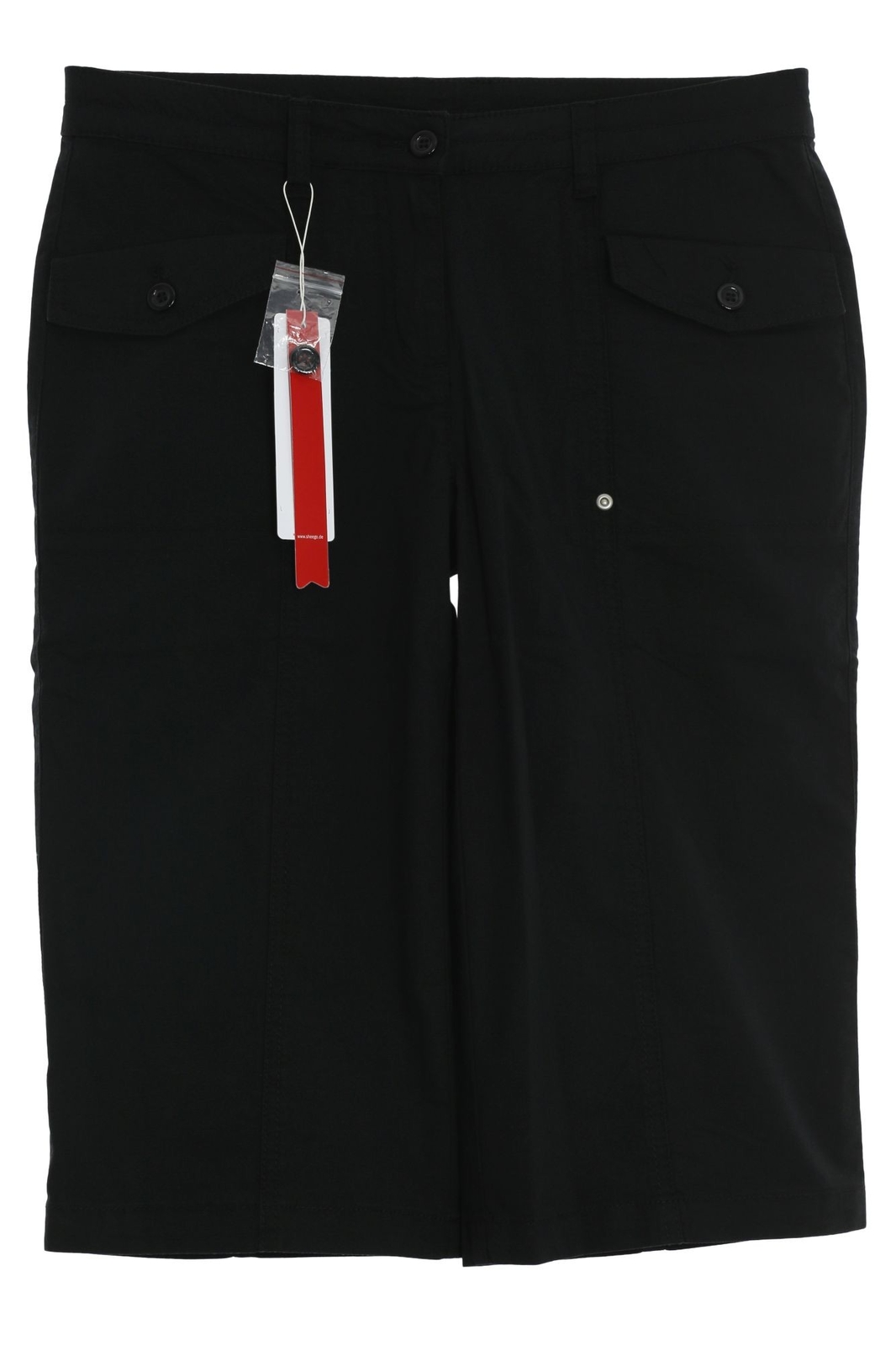 sheego Bermuda Shorts Pantalones de Verano Pantalones Cortos Elásticos Algodón Negro 56 58