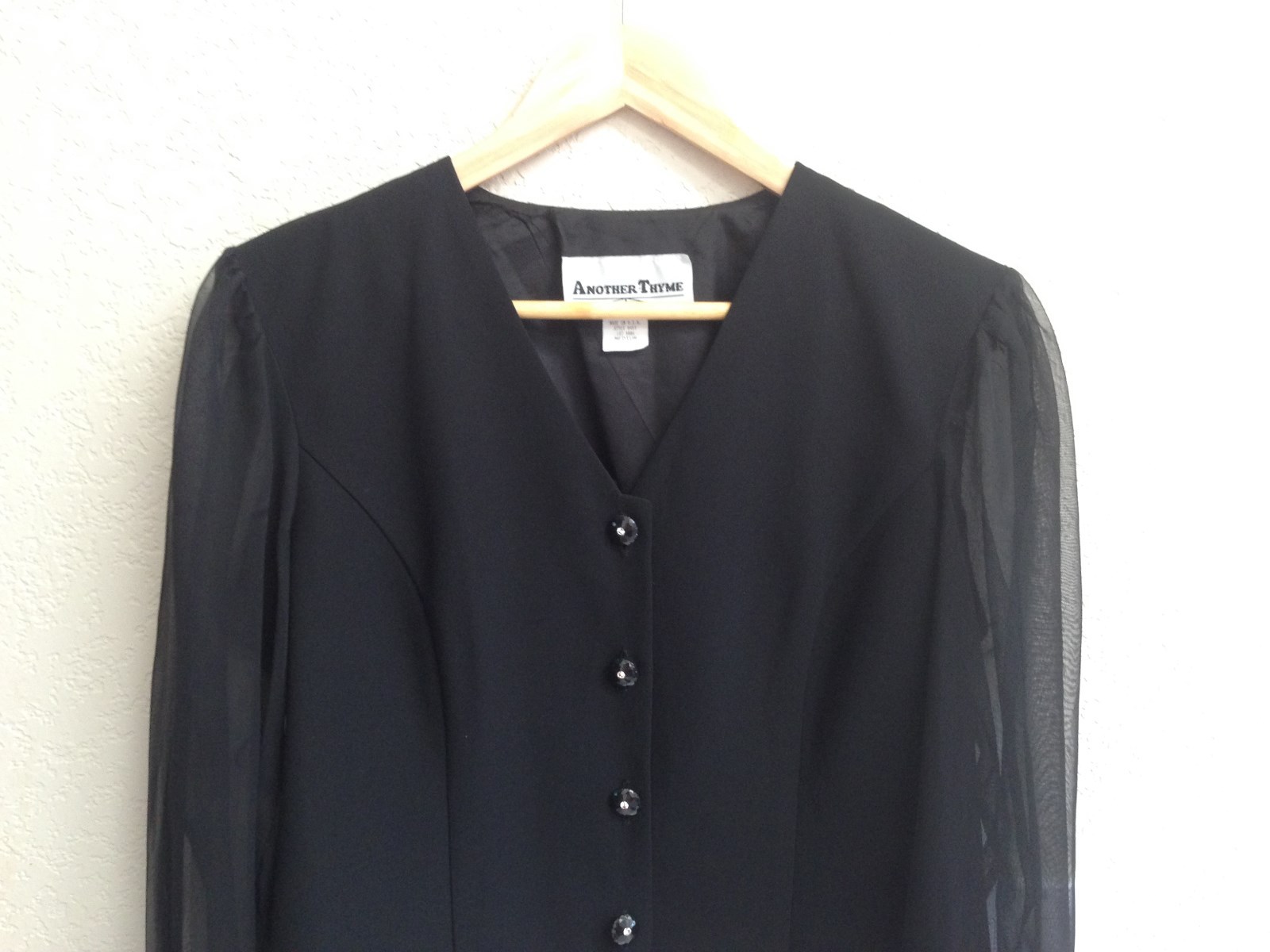 Another Thyme Black Formal Button Down Shirt Size… - image 2
