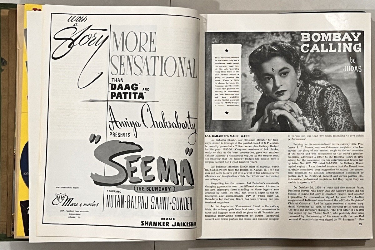 BIND OF 12 RARE BOLLYWOOD VINTAGE FILMINDIA MAGAZINE 1955