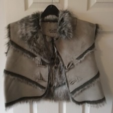 Evie Suede Gilet Jacket Fur Lining One Size