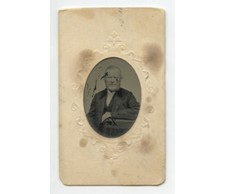 MAN FROM LYNDONVILLE, VT, TINTYPE STUDIO PORTRAIT BY BOLTON,1/16 PLATE