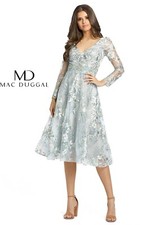 MAC DUGGAL 67540 Embroidered Fit & Flare Sterling Dress Sz 12 $548