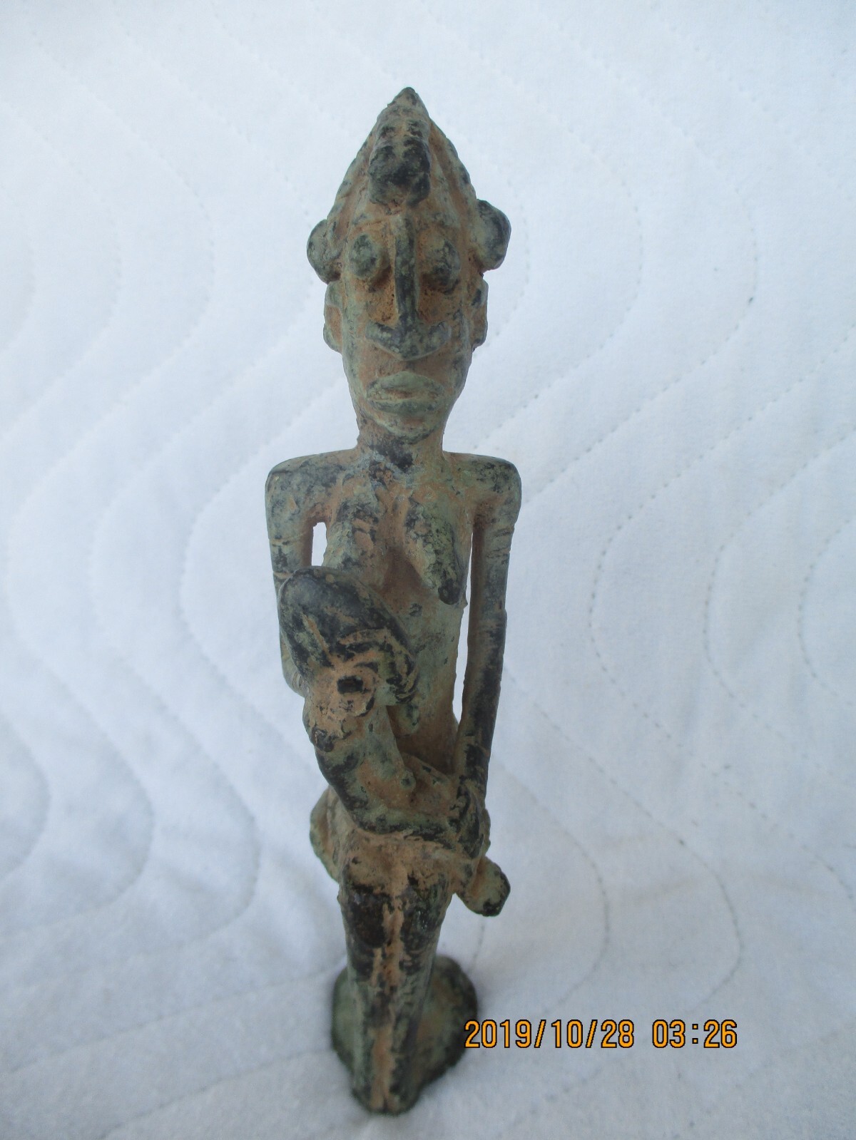 Antike alte Bronze Figur Afrikanische Frau mit Kind Höhe 15,3cm, Gewicht  420g, image size:1200x1599