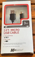 MobilEssentials 3 FT Micro USB Cable | Black